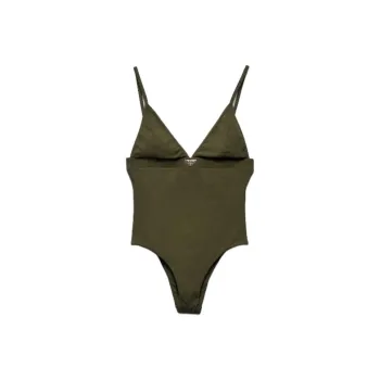 PRADA Logo triangle Fine ribbed Swimsuit