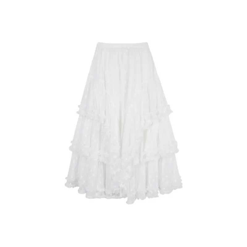YGPRW Casual Long Skirts Women's White-0