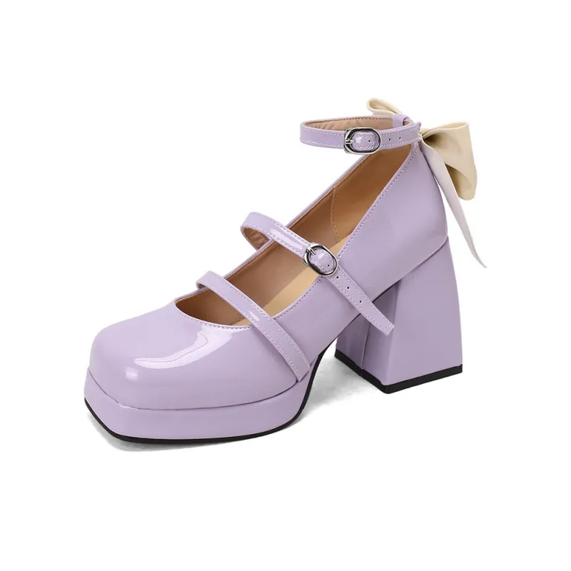 MCKP Chunky Heel High Heels 9cm Women's-8
