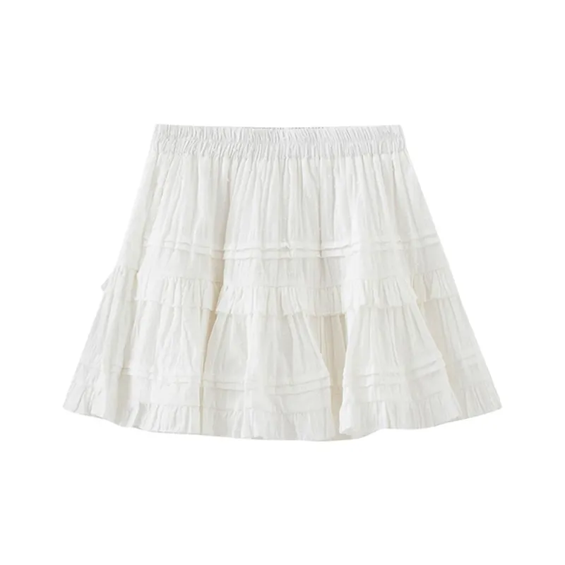 DOKZB Casual Short Skirts Women's White-0