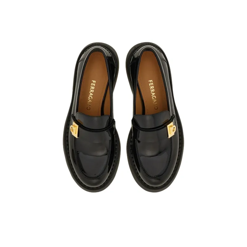 FERRAGAMO Hug Loafers Women's Black-3