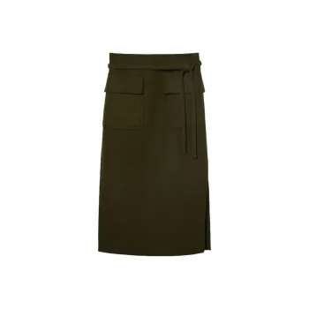 GUCCI Self Tie Belt Midi Skirt