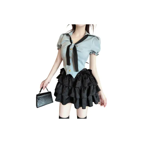Mu Xiao Xin Two Piece Skirt Sets Women's