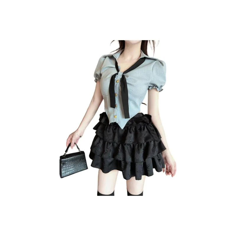 Mu Xiao Xin Two Piece Skirt Sets Women's-0
