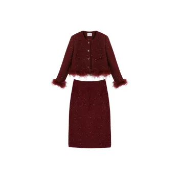 XIANGYING Skirt Set Women's Red
