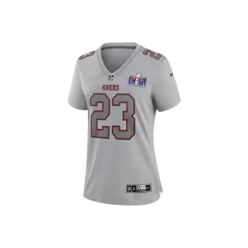 Nike Christian McCaffrey San Francisco 49ers Super Bowl LVIII Soccer Jerseys Women's Gray