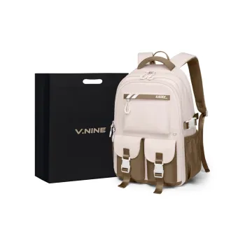 V.NINE Fabric Backpack Women's Milk Tea Apricot