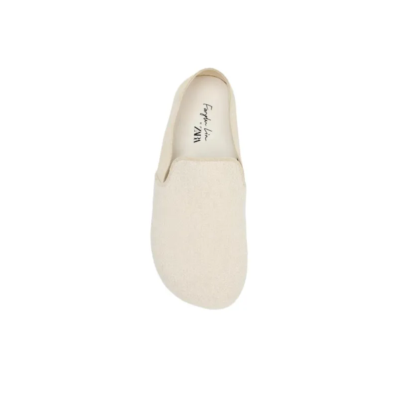 LINFANGLU x ZARA Casual Shoes Men's Light Beige Yellow-3