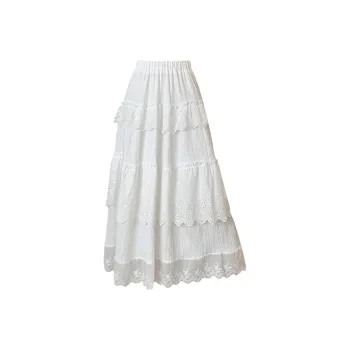 HTHK Casual Long Skirt Women's White