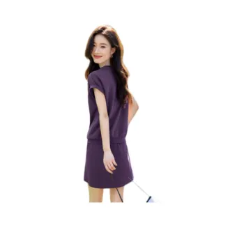 Mo Han Yi Mei Casual Suit Women's Dark Purple