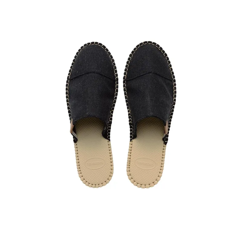 Havaianas Rubber Sole Abrasion Resistant Closed Toe Slippers Unisex Black-2