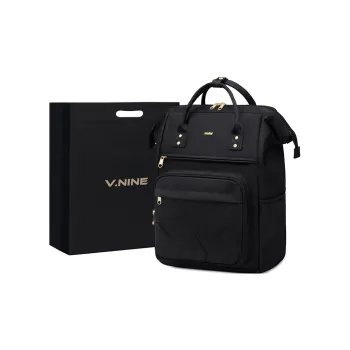 V.NINE Fabric Backpack Laptop Bag Backpack Regular Women's Khaki/Black