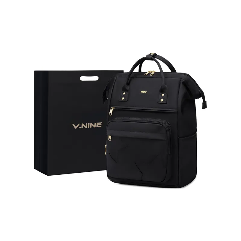V.NINE Fabric Backpack Laptop Bag Backpack Regular Women's Khaki/Black-6