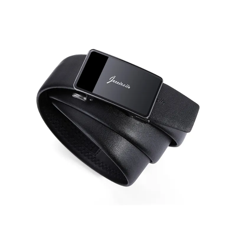 Jeccieziio Cow Leather Belts Men's Gunmetal Width 3.8cm, Writing A Greeting Card, Printing Photos-4
