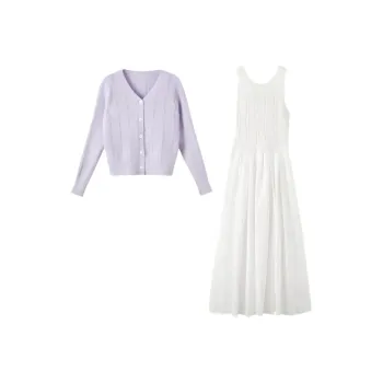 AFGGD Skirt Set Women's Light Purple+White