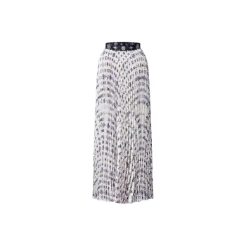LOUIS VUITTON Monogram Silk Pleated Skirt