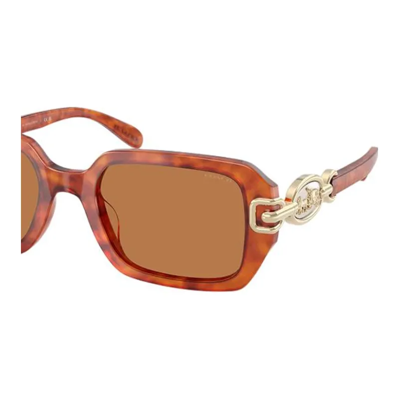 COACH Injection Molded Plastic Rectangular Sunglasses Women's Tortoiseshell-1