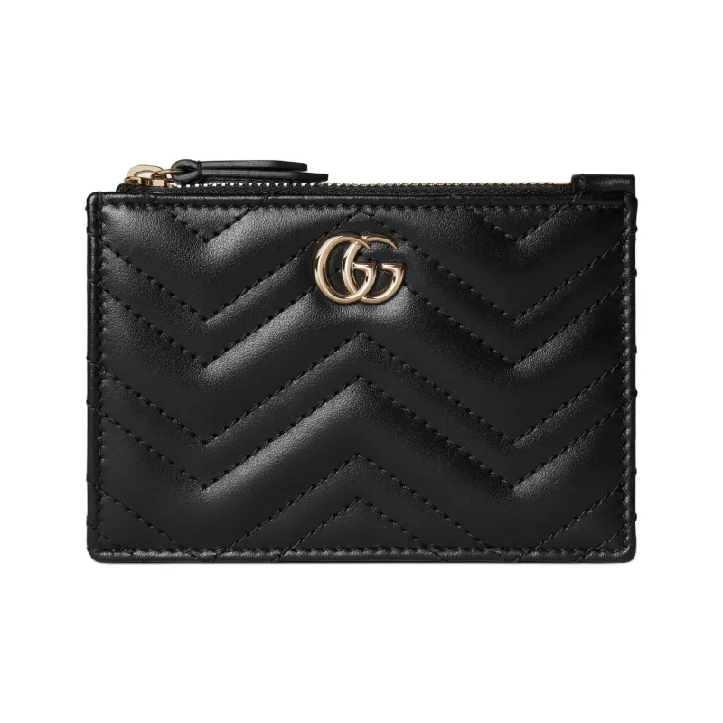 GUCCI GG Marmont Leather Key Pouch Women's Black-1
