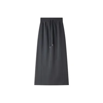 VIMLY Casual Long Skirts Women's Iron Gray