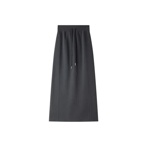 VIMLY Casual Long Skirts Women's Iron Gray