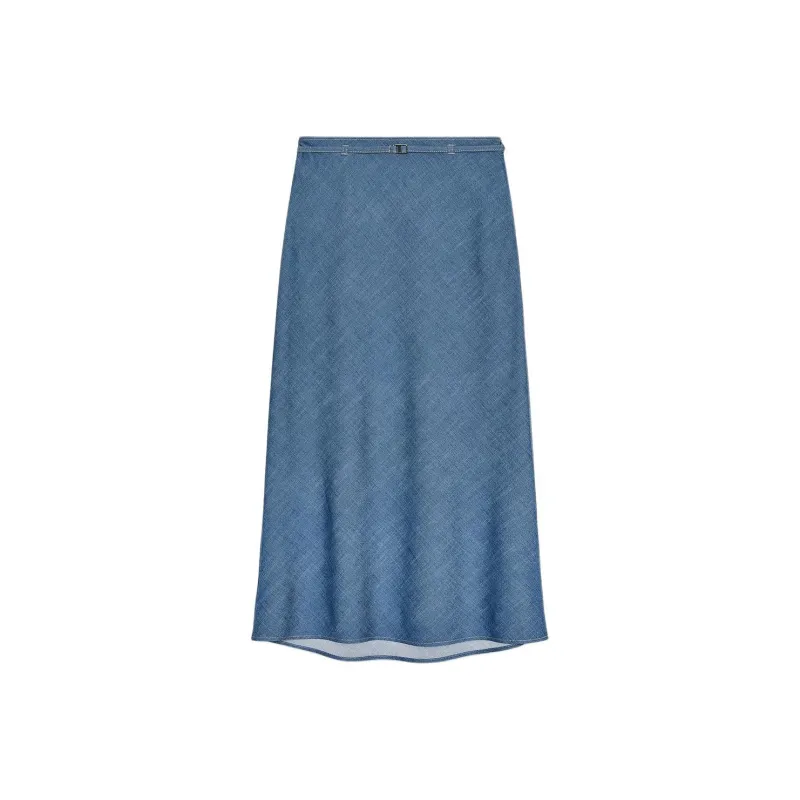 ZARA Casual Long Skirts Women's Blue-0