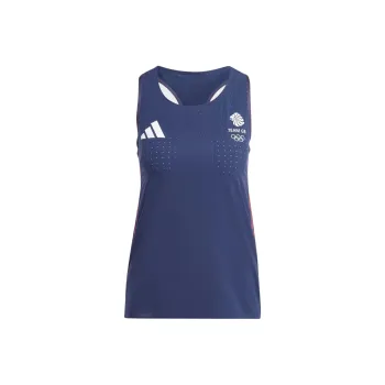 Adidas UK Track Team Olympics Collection Team GB Adizero Running Tank Top Sport Vests Women's Legend Ink