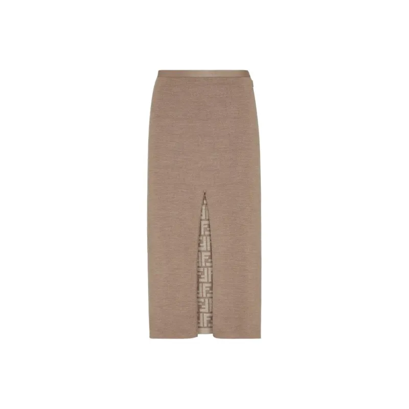 FENDI Slit Detailed Ribbed Skirt-0