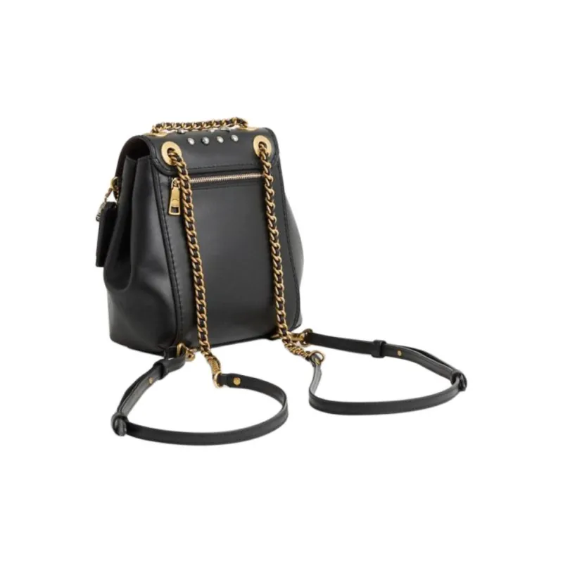 COACH Parker Leather Backpack Mini Women's Black-1