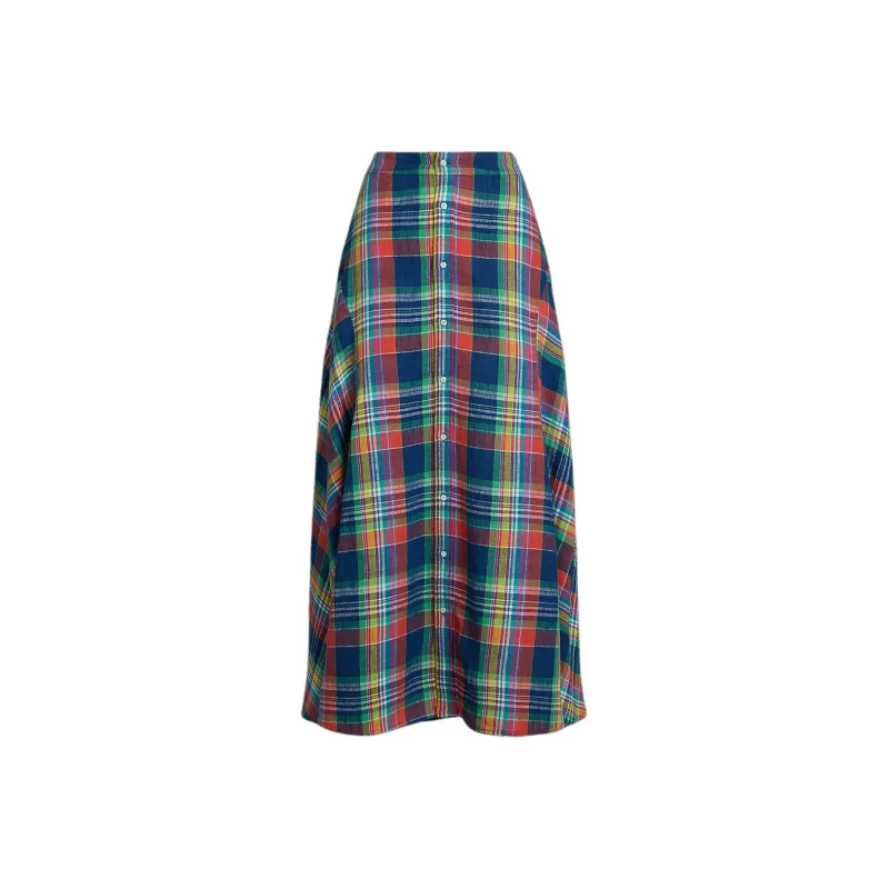Polo Ralph Lauren Plaid Linen Skirt-0