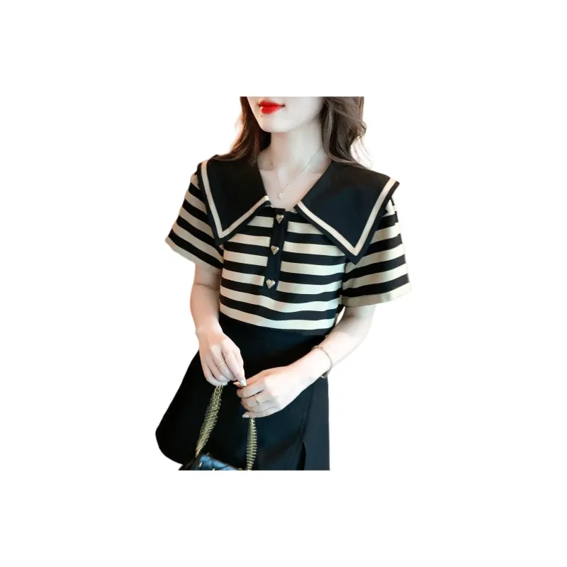 XIANSINIAO T Shirts Women's Stripes-0