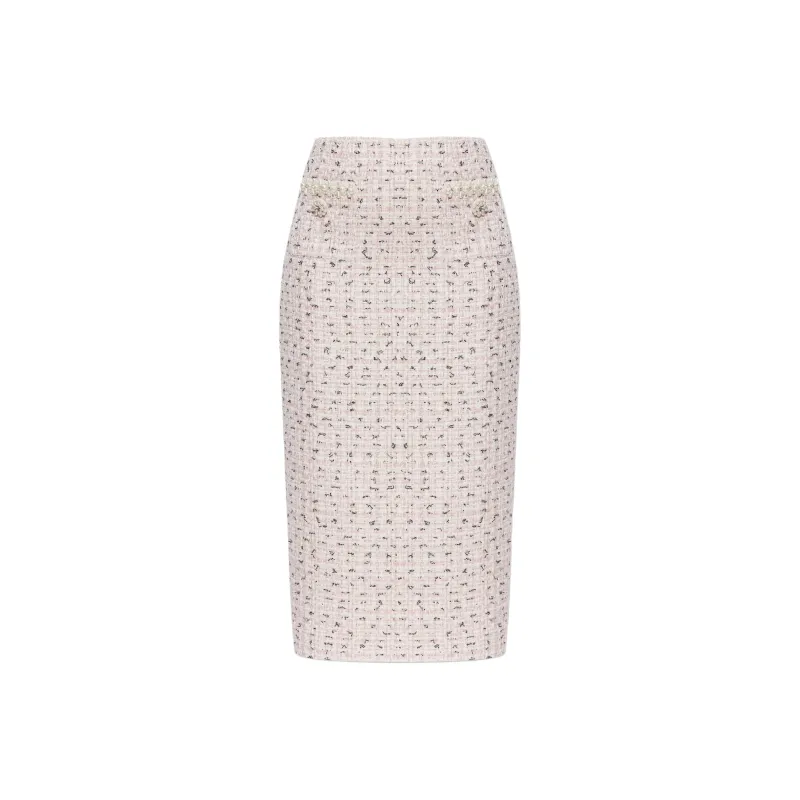 Self portrait Tweed Straight Skirt-0
