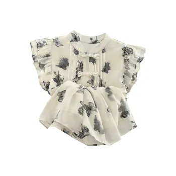 Cypress House Shirt Women's Apricot Gray Butterfly