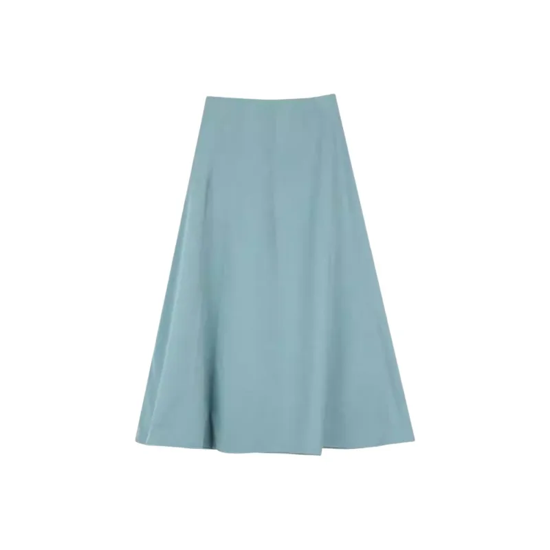 SOLIGHTER Casual Long Skirt Women's Monet Blue-0
