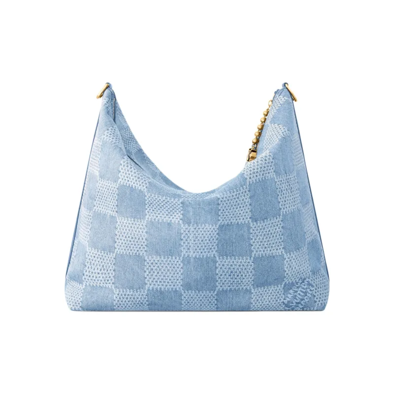LOUIS VUITTON Denim Hobo Bag Shoulder Bag Men's Blue-2