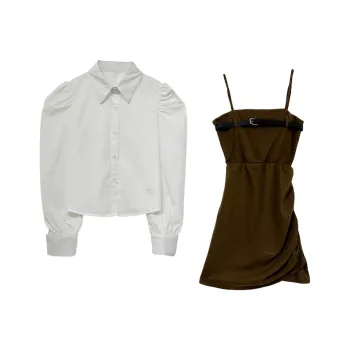Icicofficial Skirt Set Women's Coffee