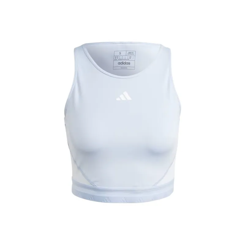 Adidas AEROREADY AEROREADY HYPERGLAM CROP TANK TOP Sport Vests Women's Blue Dawn/White-0