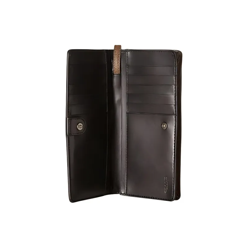 COACH Slim Wallet Leather Wallet Women's Dark Olive Green-2