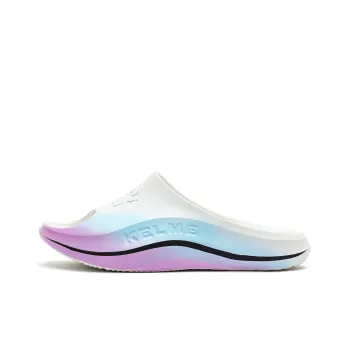 KELME Slip Resistant Abrasion Resistant Slide Slippers Unisex White Multicolor