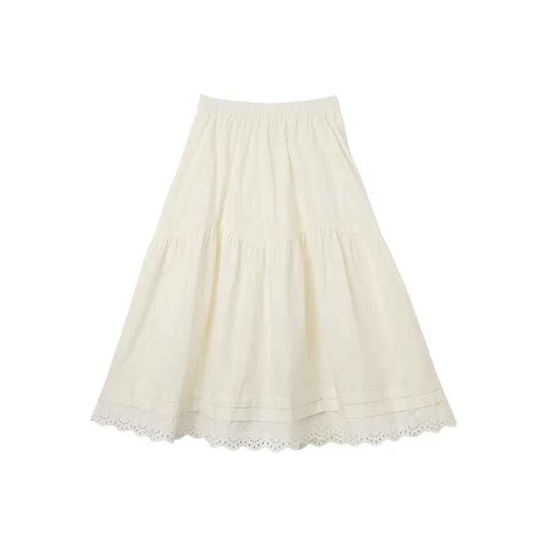 SETIROM Casual Long Skirt Women's White-0