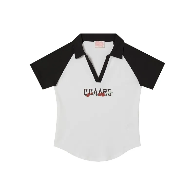 CCAABB Polo Shirts Women's WHB/White & Black-3