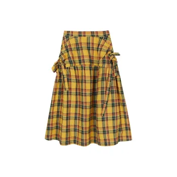 PZGE Casual Long Skirts Women's Yellow