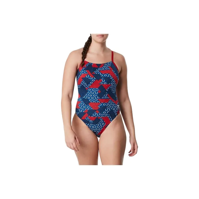 Speedo Ruse Blocks Flyback One piece Swimsuit Women's-0