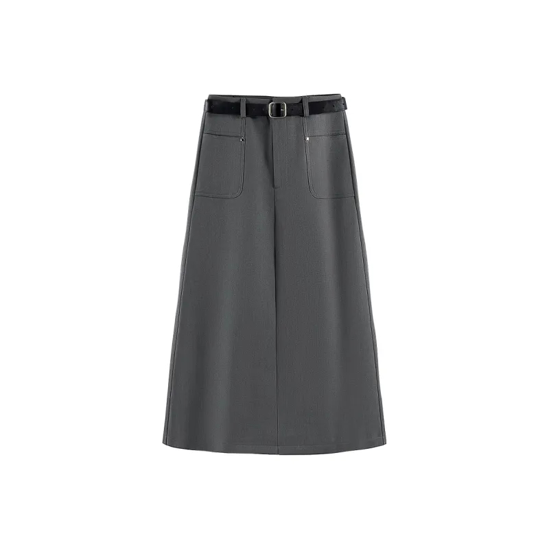TOUCH Casual Long Skirt Women's Gray-0