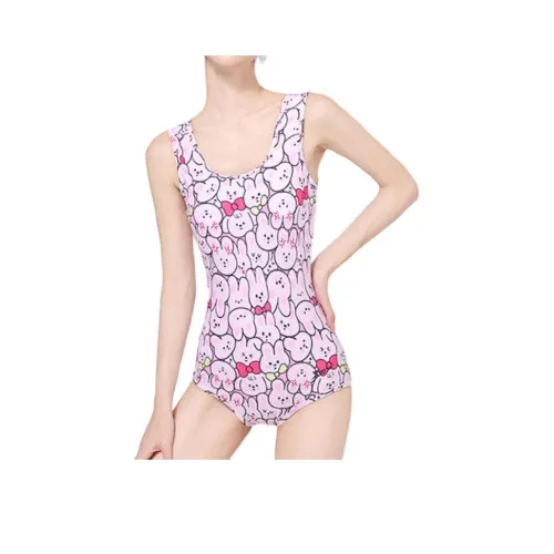 XTEP One piece Swimsuit Women's Pastel Pink/Black