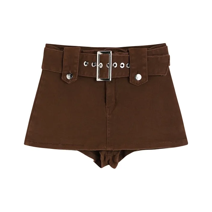 HUASJ Denim Short Skirts Women's Brown-0