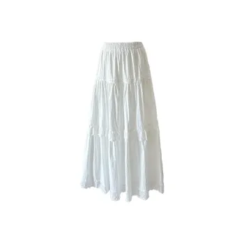 CPAURA Casual Long Skirt Women's White