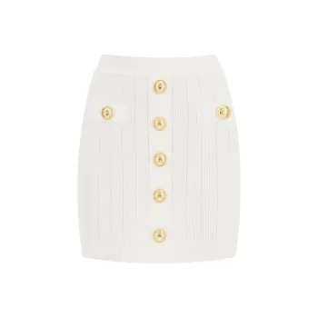 BALMAIN Casual Short Skirts Women's White