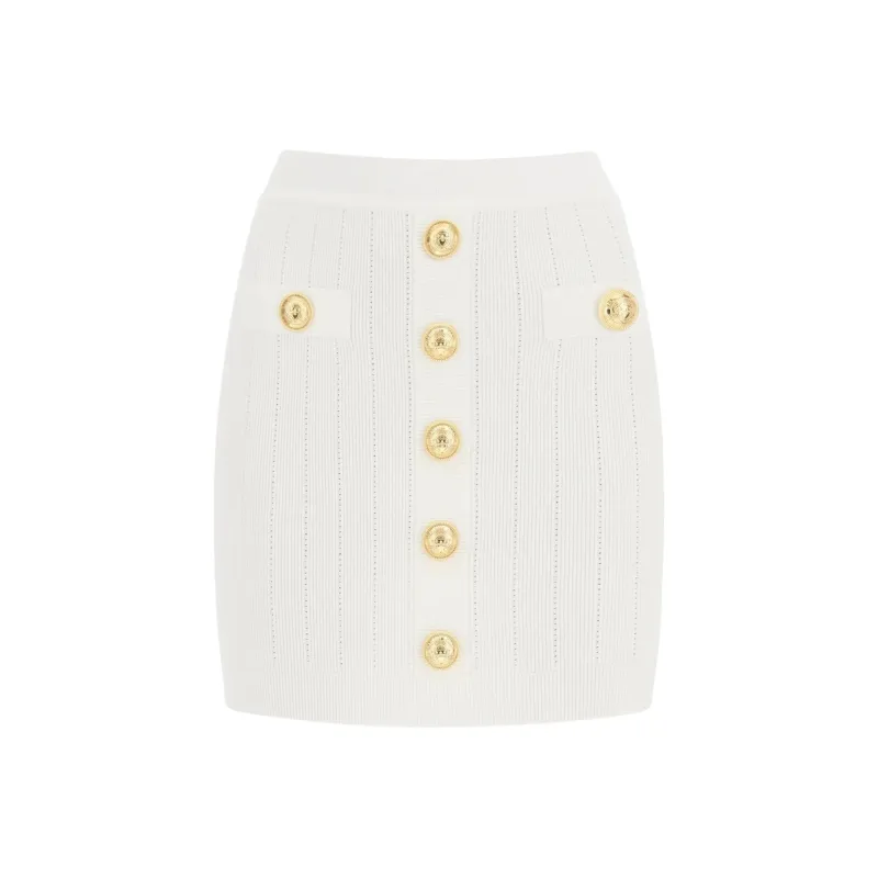 BALMAIN Casual Short Skirts Women's White-0