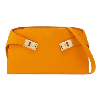 FERRAGAMO Hug Calfskin Shoulder Bag Mini Women's Cumin Orange