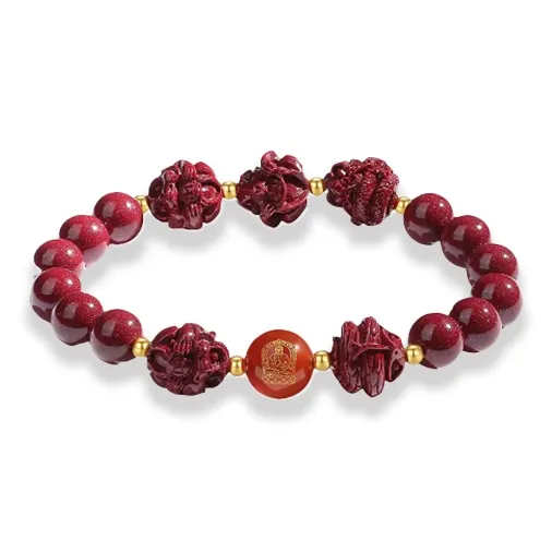 GIRATI Reconstructed Cinnabar Jade Bracelets Unisex-16